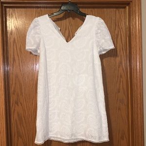 Boutique eyelet white short dress